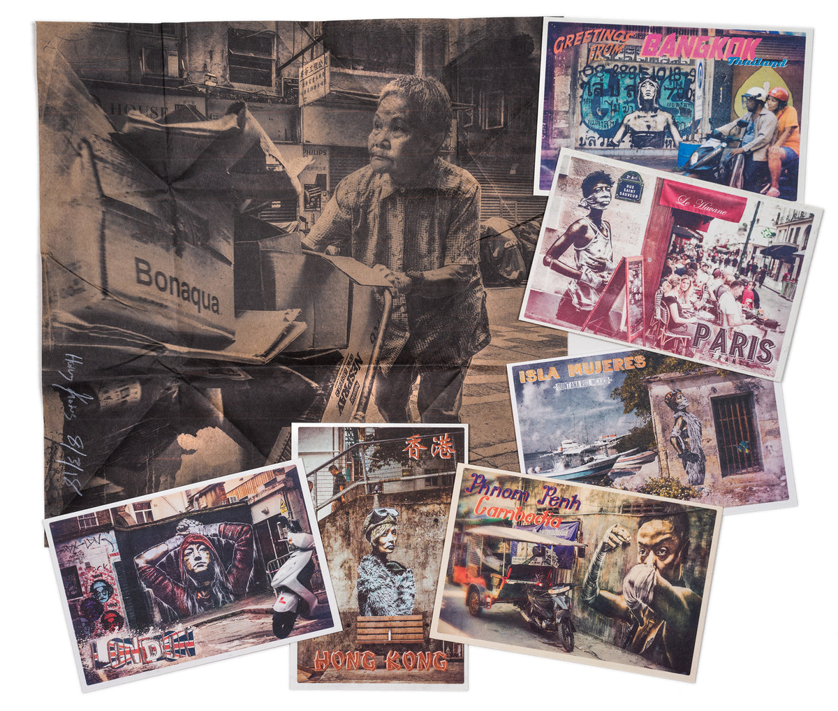 "When the world was big"  Postcard/Print set
